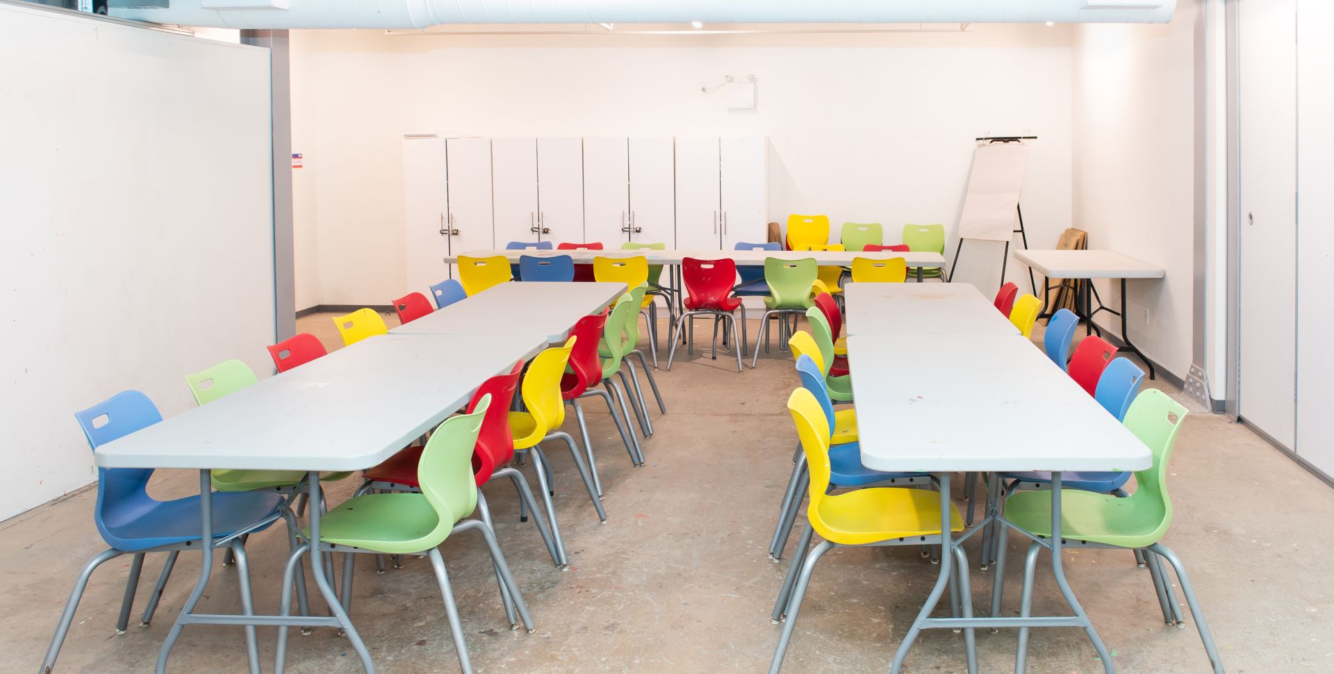 Activity Room with the tables arranged.