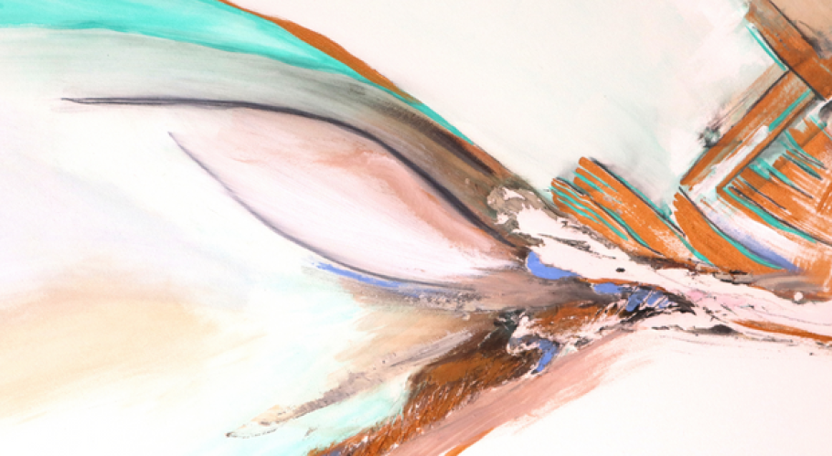 Form & Flow, an art exhibition featuring the abstract paintings of Erin O'Neill at the Tett Centre for Creativity & Learning in March 2023