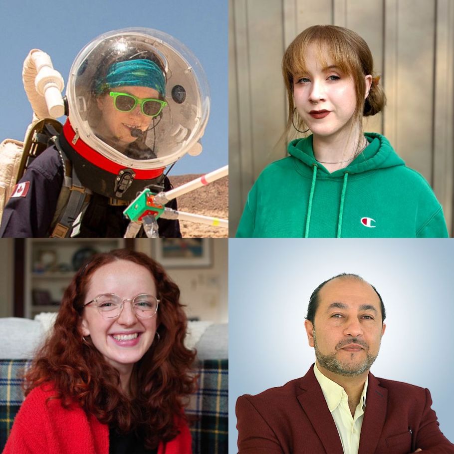Headshots of the four 2025 Tett Artists in Residence: Erin Kennedy, Rowynne Grant, Callie Silverton, & Jabra Mitwasi
