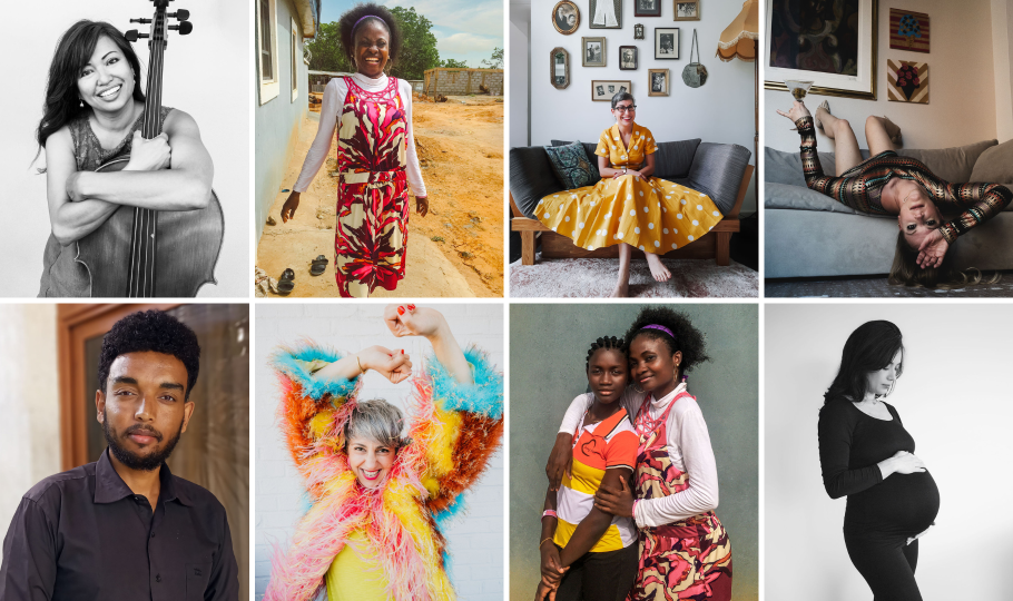 Eight portraits done by Will O'Hare with many different people