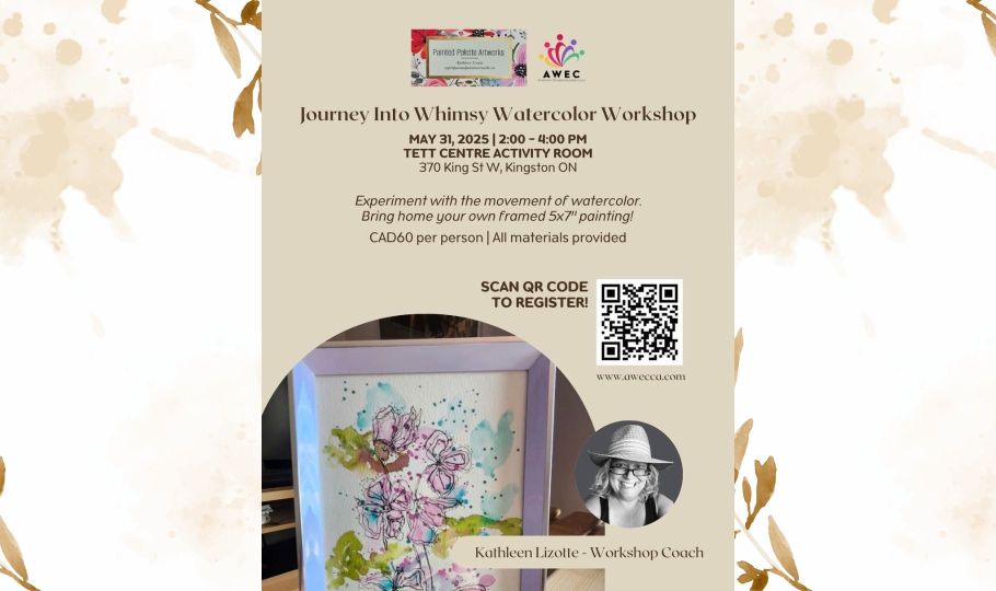 Graphic advertising AWEC's Watercolor Workshop