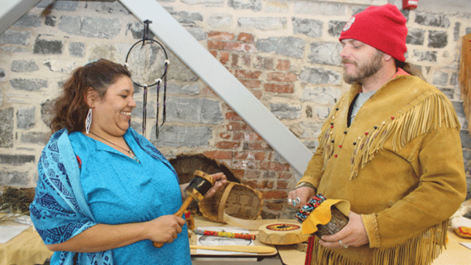 Mohawk Native educating with a story