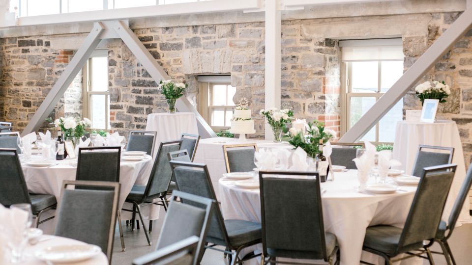 Sit down dinner reception in the Malting Tower