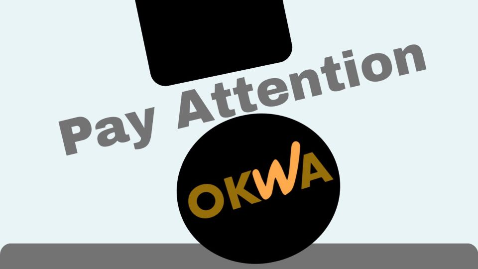 Graphic for "Pay Attention", the upcoming member's show by OKWA