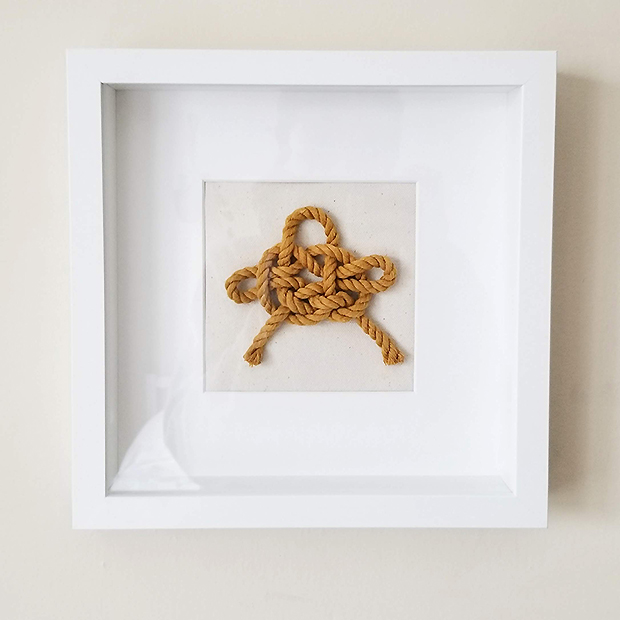 Fibre artist Laura Dyer's framed knot
