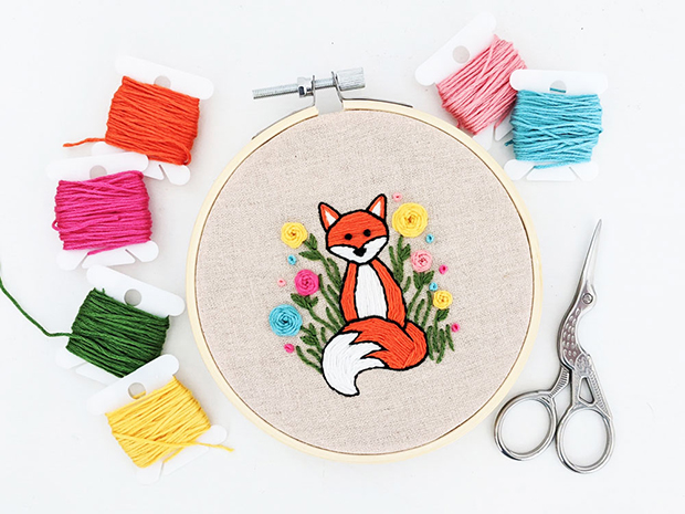 Rebecca MacDonald's Fox Embroidery workshop on November 28, 2020