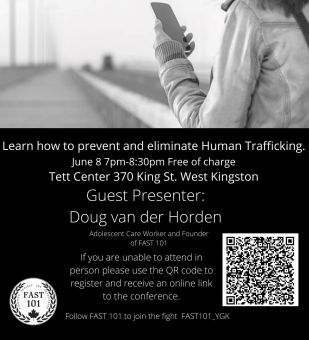 The Limestone District School Board is hosting a parent/guardian and community session on Human Trafficking Awareness at the Tett Centre on June 8, 2022