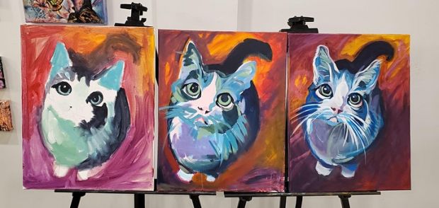 Pet Portraits, a painting workshop hosted by Michelle Reid at the Tett Centre on March 19, 2022