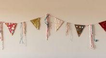 This image is of Rhonda Evan's pennent bunting banner workshop that will be held at the Tett Centre on March 20, 2021